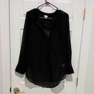 Merona Black Sheer Blouse